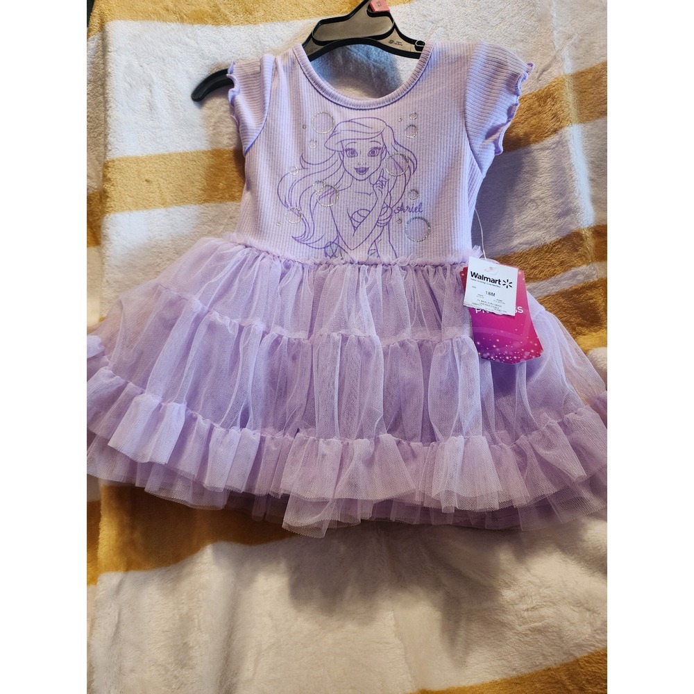 Disney Princess Ariel Baby Girls Lavender Tutu Dress Size 18M NWT
